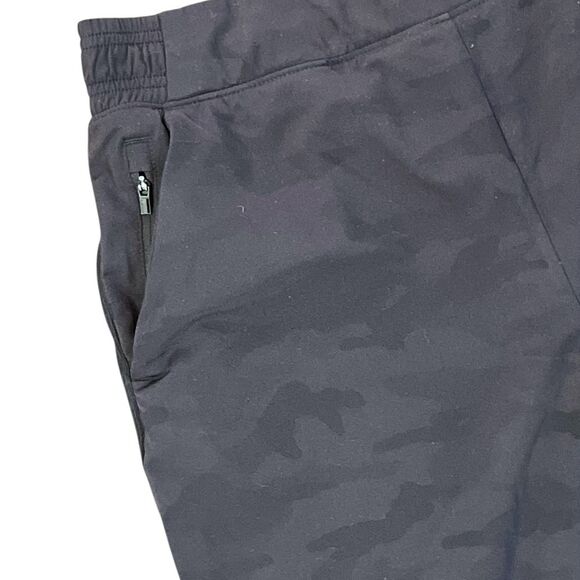 Athleta Brooklyn Lined Joggers Size 12 Black Camo Relaxed Athletic Track Pants - Picture 7 of 9